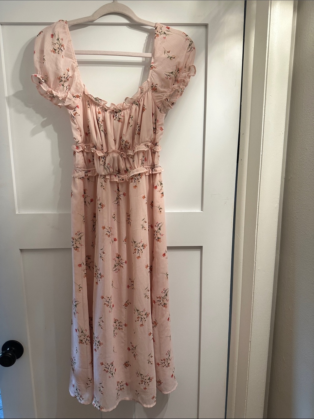 Trixxi Blush Pink Floral Midi Dress